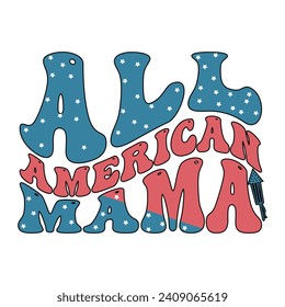 all american mama, American independence day, Designs Bundle, Streetwear T-shirt Designs Artwork Set, Graffiti Vector Collection for Apparel and Clothing Print