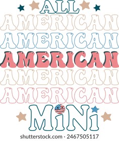 All American MINI 4th july t-shirt design