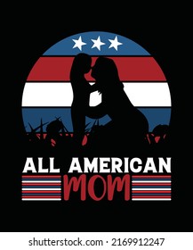 All American mom t-shirt design