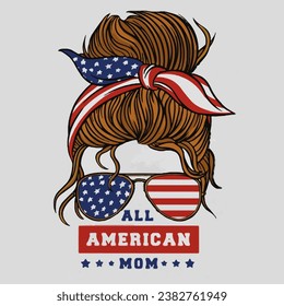 all american mom vector illustration svg