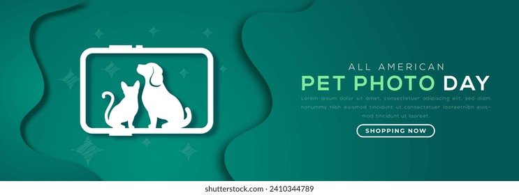 All American Pet Photo Day Paper cut style Vector Design Illustration for Background, Poster, Banner, Advertising, Greeting Card