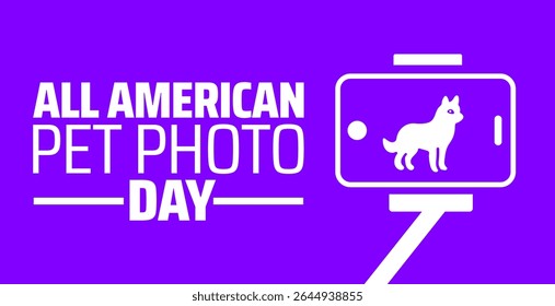  All American Pet Photo Day background, banner or poster design template. observed every year in july. Holiday concept. Use to any Template, card, poster, placard, template.
