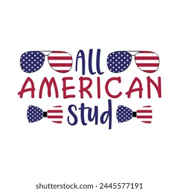 All American stud, American vector, 4th july