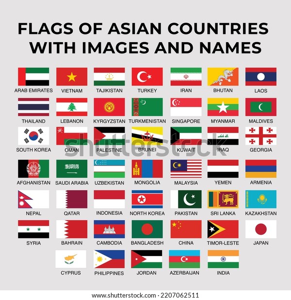 All Asian Countries Flags Vector Format Stock Vector (royalty Free 