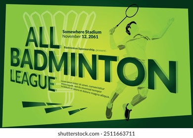 All Badminton League - Badminton championship poster  for sports event