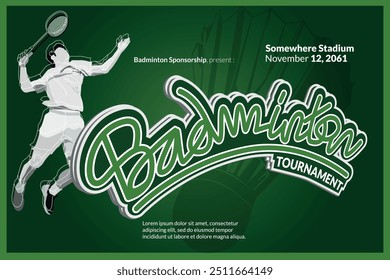 All Badminton League - Badminton championship poster  for sports event