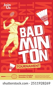 All Badminton League - Badminton championship poster  for sports event