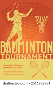 All Badminton League - Badminton championship poster  for sports event