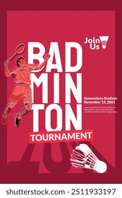 All Badminton League - Badminton championship poster  for sports event