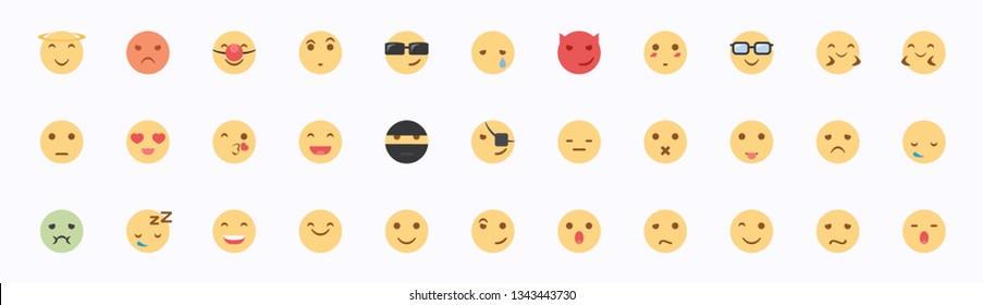 All Basic Face Emojis Emoticons Emotions Stock Vector (Royalty Free ...