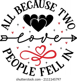 all because two love round ornament design  svg