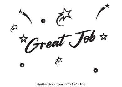 All the best. Beautiful greeting card poster, calligraphy black text Word star fireworks. Hand drawn, design elements. Handwritten modern brush lettering on a white background isolated vector