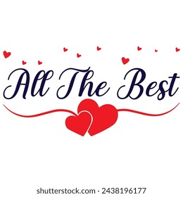 All the best card. Beautiful greeting banner poster calligraphy inscription black text Word gold ribbon. Hand drawn design elements. Handwritten modern brush lettering white background isolated vector