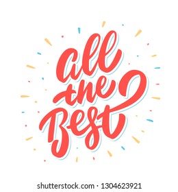 All the best. Farewell card. Vector lettering.