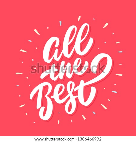 All the best. Farewell card. Vector lettering.