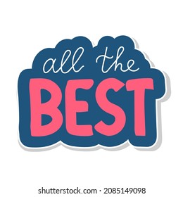 All the Best lettering text black white sticker