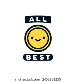 all best smile sticker tshirt vector illustration template design