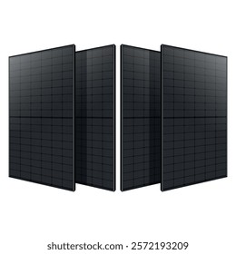 All Black Solar Panel Alternative Green Energy Power Source - Isolated white background - High Quality Vector Image - Free Sustainable energy