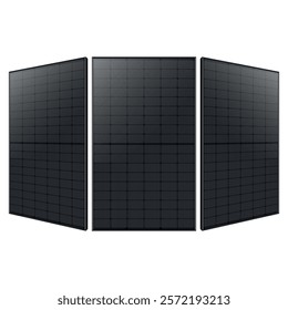 All Black Solar Panel Alternative Green Energy Power Source - Isolated white background - High Quality Vector Image - Free Sustainable energy