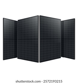 All Black Solar Panel Alternative Green Energy Power Source - Isolated white background - High Quality Vector Image - Free Sustainable energy