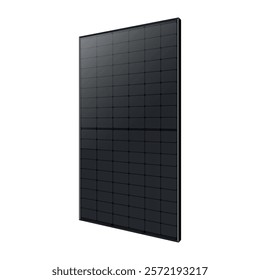 All Black Solar Panel Alternative Green Energy Power Source - Isolated white background - High Quality Vector Image - Free Sustainable energy