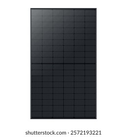 All Black Solar Panel Alternative Green Energy Power Source - Isolated white background - High Quality Vector Image - Free Sustainable energy