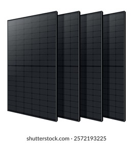 All Black Solar Panel Alternative Green Energy Power Source - Isolated white background - High Quality Vector Image - Free Sustainable energy