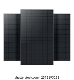 All Black Solar Panel Alternative Green Energy Power Source - Isolated white background - High Quality Vector Image - Free Sustainable energy