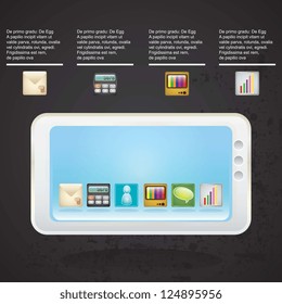 All built into your smart phone, on black background vector illustration