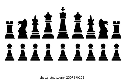 all chess icon symbol king queen bishop knight rook paw svg
