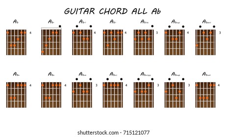 All Chords Guitar Ab Stock Vector Royalty Free