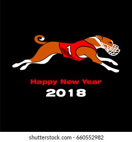 All color basenji dog running dog racing dress