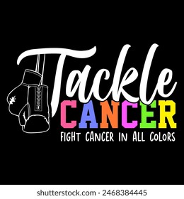 All colors cancer lettering vector EPS