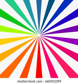 All colors rays background. Colorful flat vector illustration