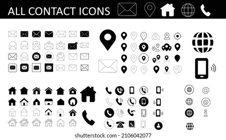 All Contact Icons Fully scalable vector 