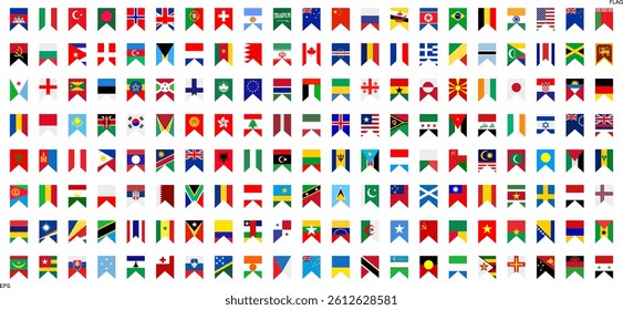 All countries flag set. National flags in circle shape. National flags set. Flags of countries