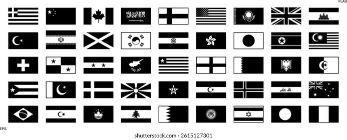 All countries flag set. National flags set. Flags of countries