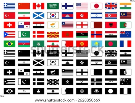 All countries flag set. National flags in circle shape. National flags set. Flags of countries