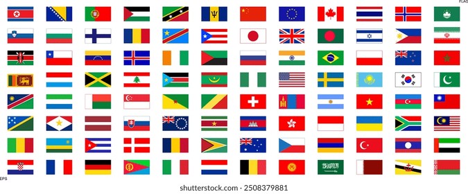 All countries flag set. World flags. National flags set. Flags of countries