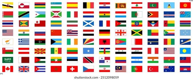 All countries flag set. World flags. National flags set. Flags of countries