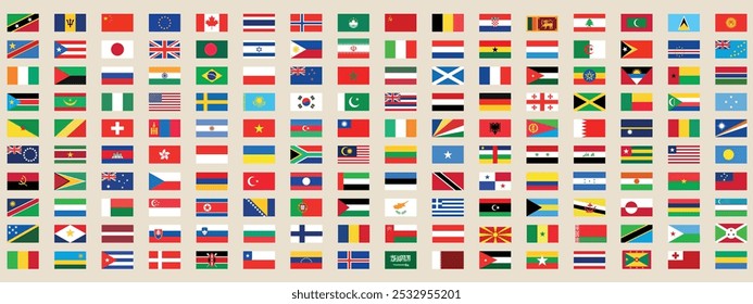 All countries flag set. World flags. National flags set. Flags of countries