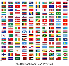 All countries flag set. World flags. National flags set. Flags of countries