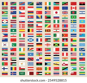 All countries flag set. World flags. National flags set. Flags of countries