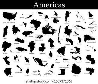 All countries map of America 