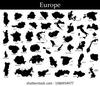 All countries map of Europe