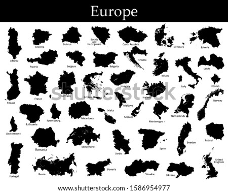 All countries map of Europe
