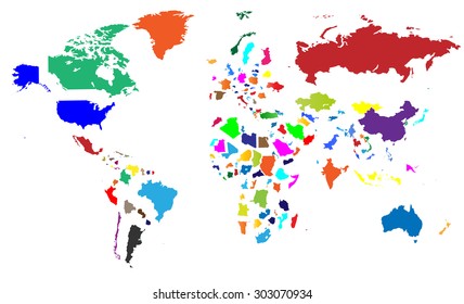 All the countries in the world - Vector Illustration