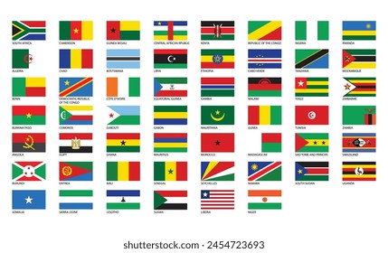 All country Flags of the Africa