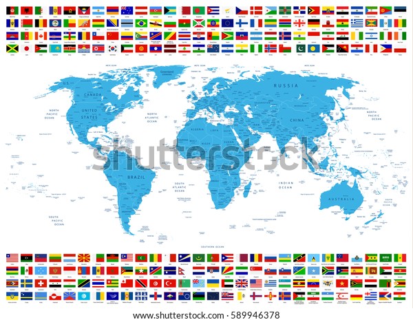 All Country Flags World Map All Stock Vector Royalty Free 589946378