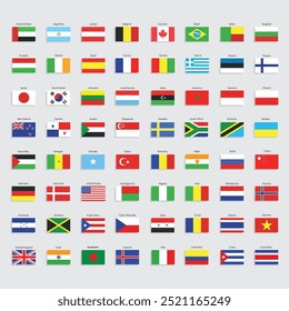 all country national flag design of vector
